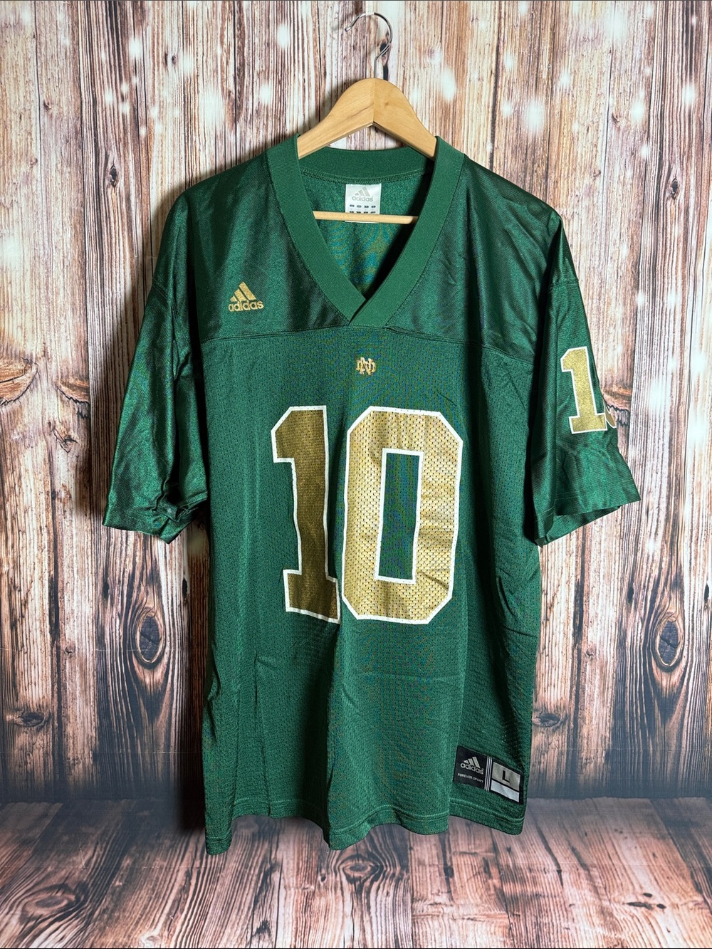 Adidas Notre Dame Fighting Irish Football Jersey #10 Mens Sz L